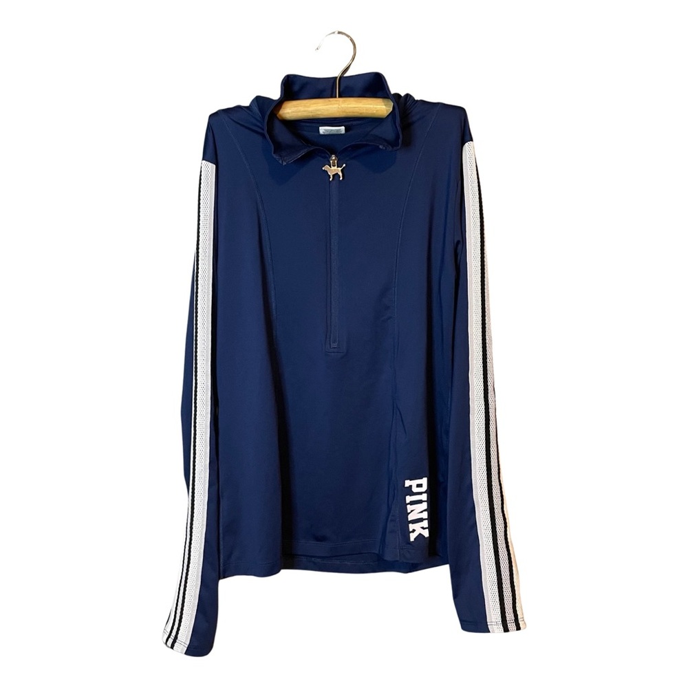 Pink VIctoria Secret Blue Track Jacket